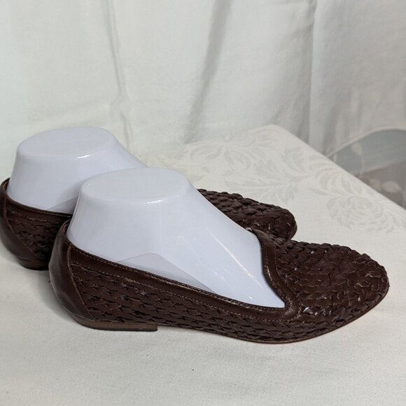 Sesto Meucci Brown Leather Flats, Size 7N, Made in Italy - Picture 4 of 7